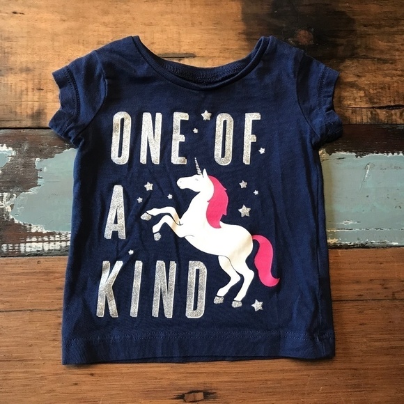 Short sleeve Navy Unicorn Graphic Tee Baby Size 3m - Picture 1 of 3